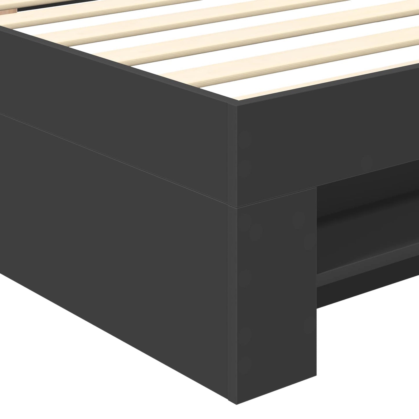 Bed Frame with Headboard Black 80 x 200 cm Engineered Wood