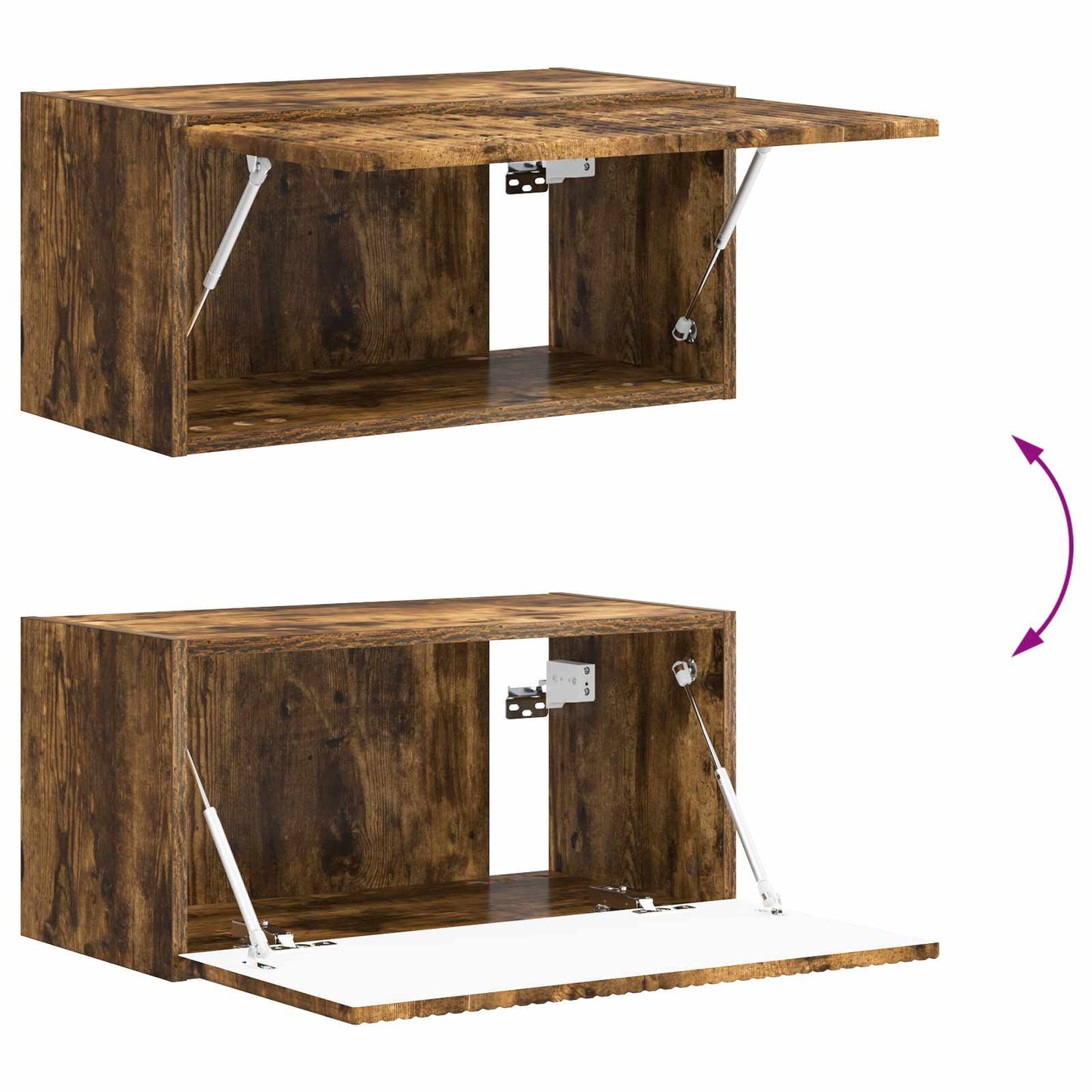 TV Wall Cabinet Set 4 pcs Smoked Oak Engineered Wood