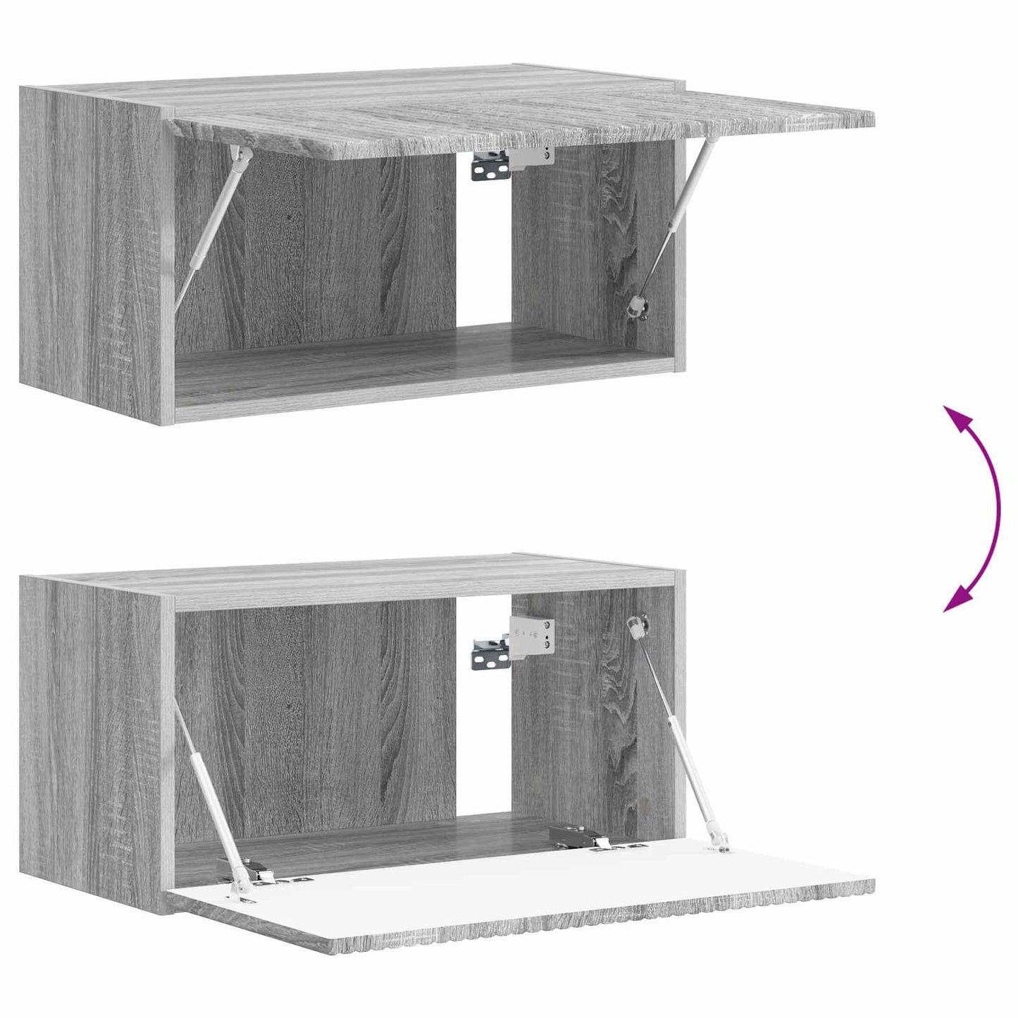 TV Wall Cabinet Set 4 pcs Grey Sonoma Engineered Wood