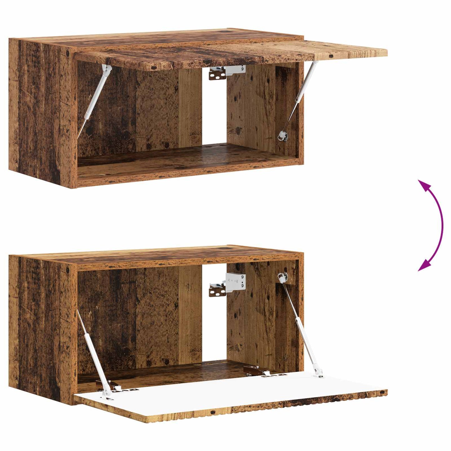 TV Wall Cabinet Set 4 pcs Old Wood Engineered Wood