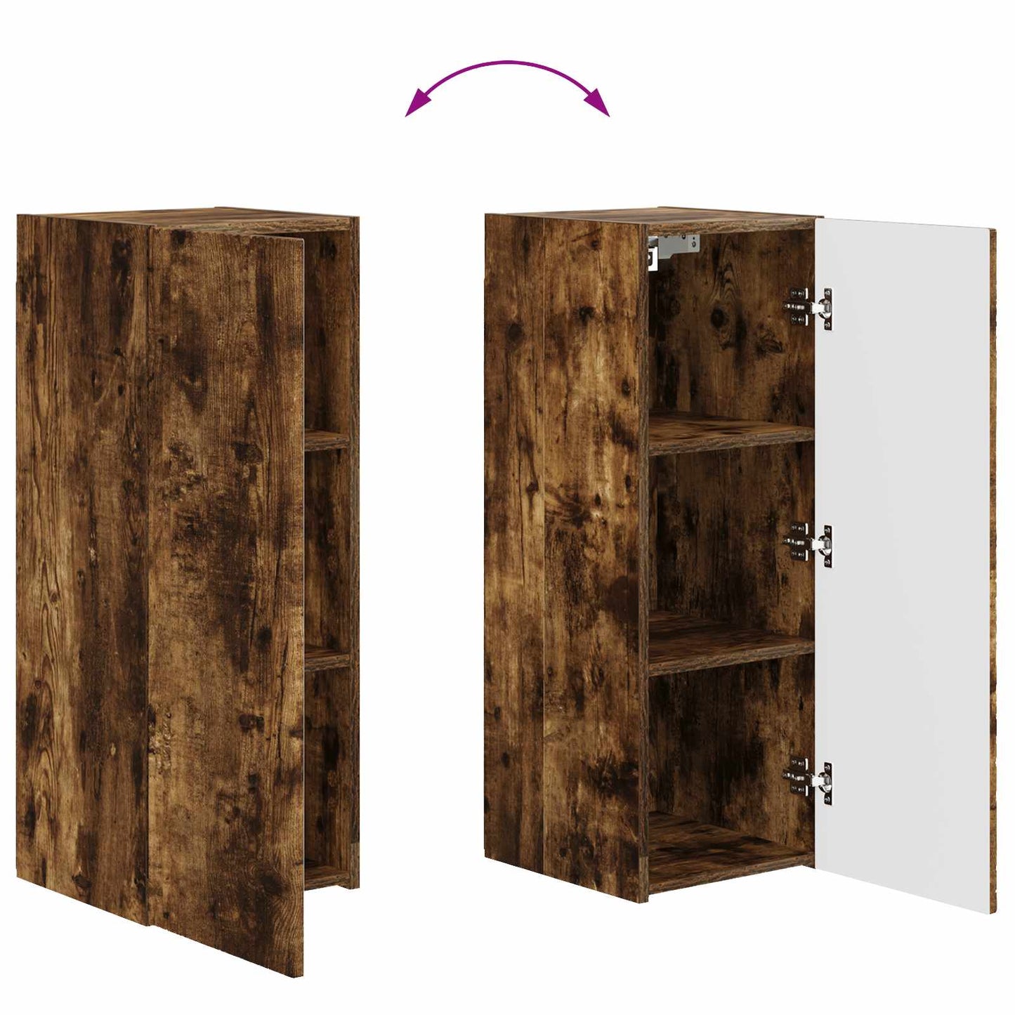 TV Wall Cabinet Set 4 pcs Smoked Oak Engineered Wood