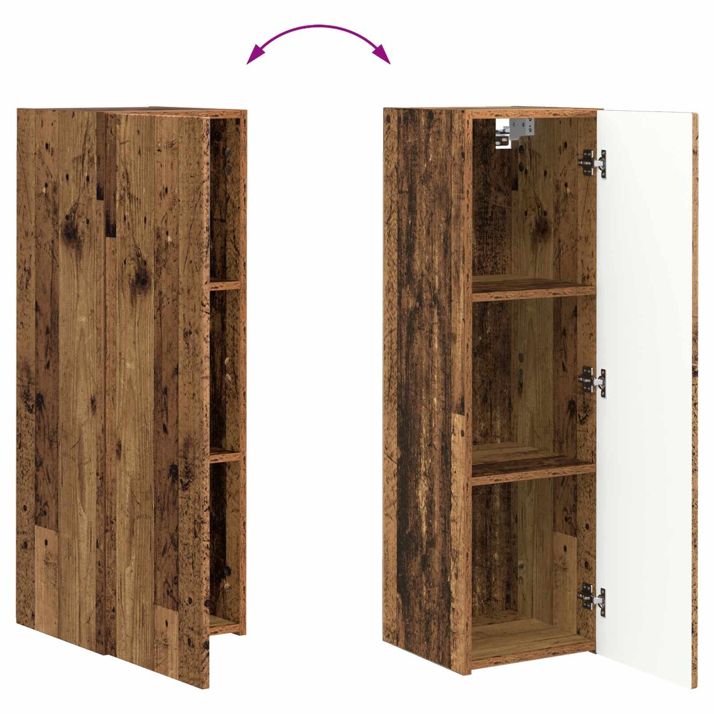 TV Wall Cabinet Set 4 pcs Old Wood Engineered Wood