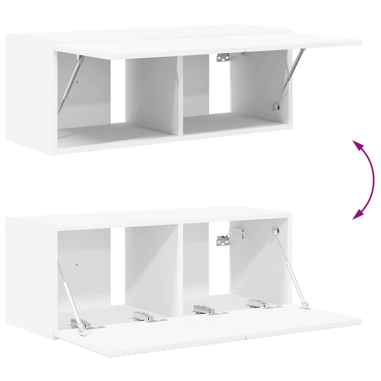 TV Wall Cabinet Set 4 pcs White Engineered Wood
