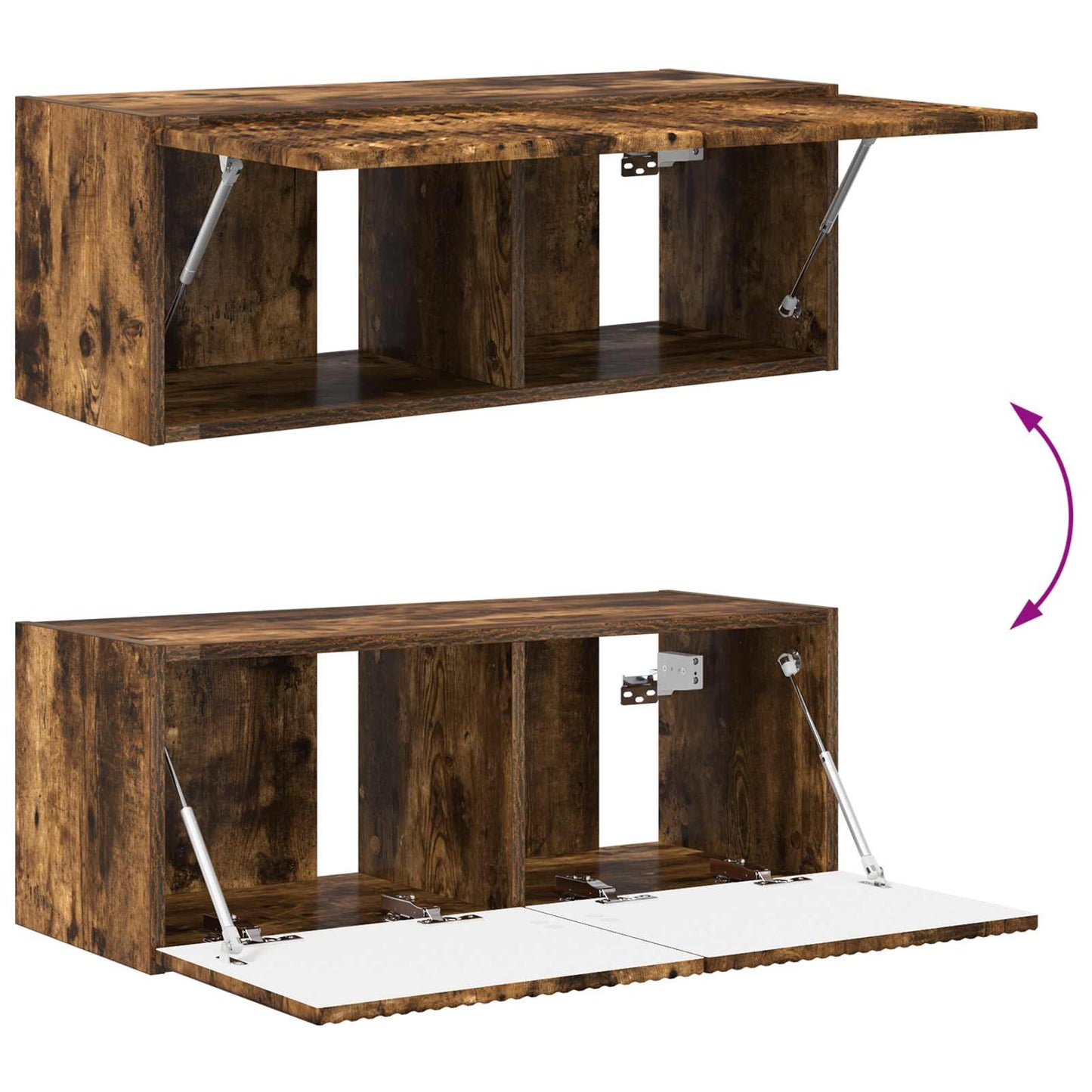 TV Wall Cabinet Set 4 pcs Smoked Oak Engineered Wood