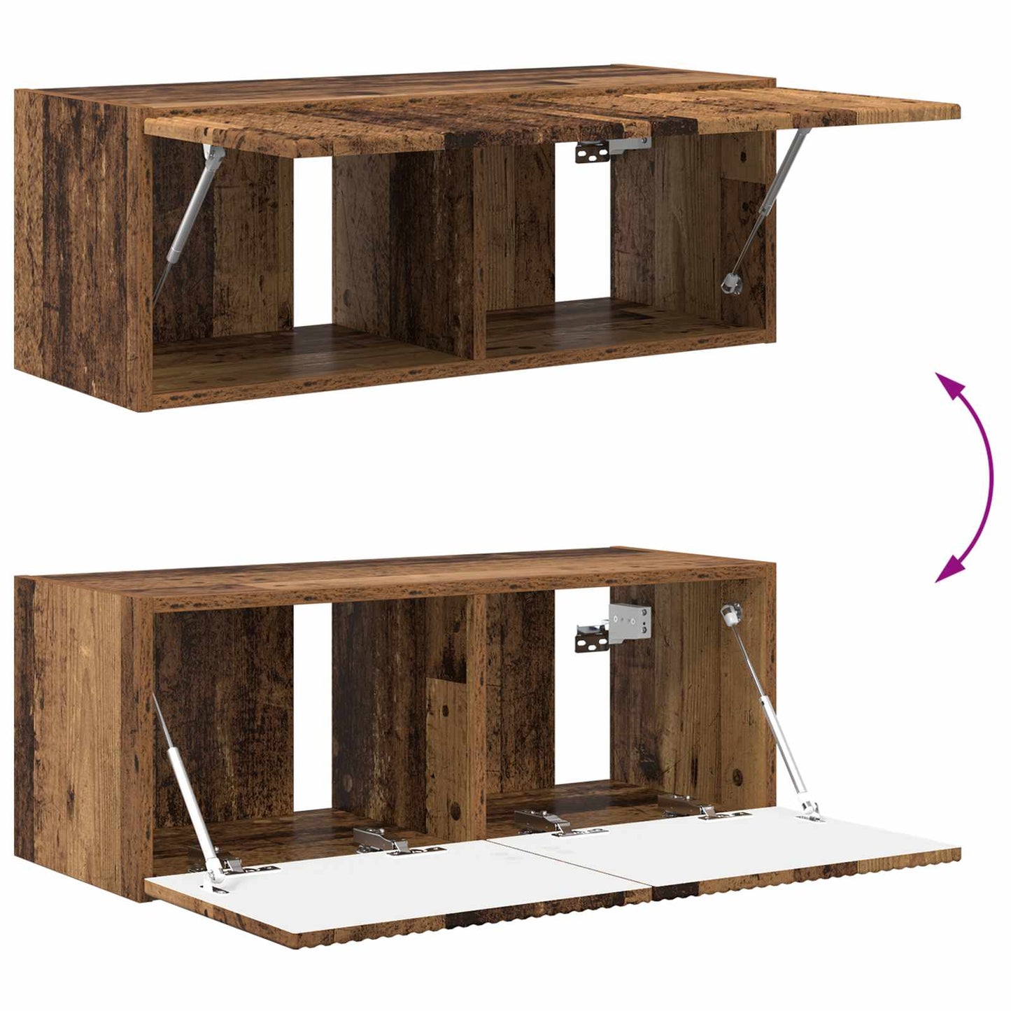 TV Wall Cabinet Set 4 pcs Old Wood Engineered Wood