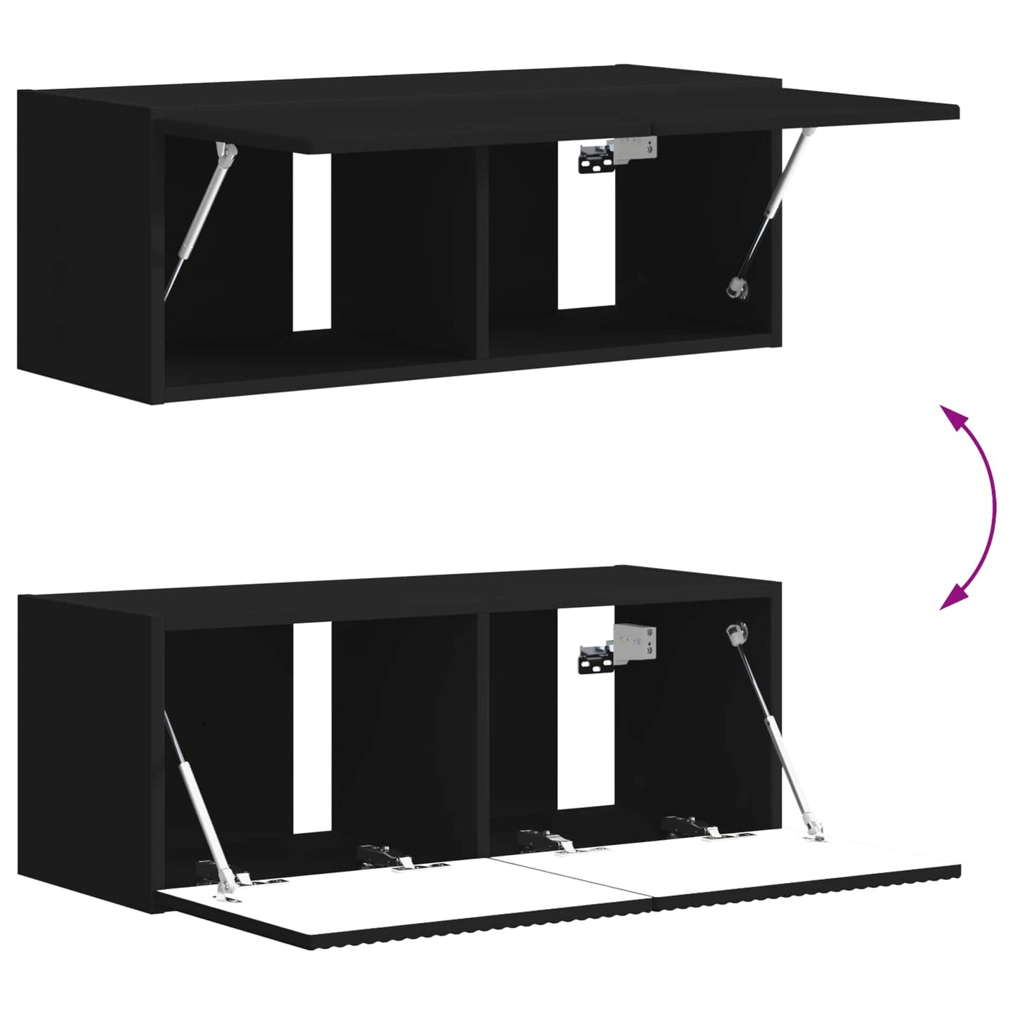 TV Wall Cabinet Set 6 pcs Black