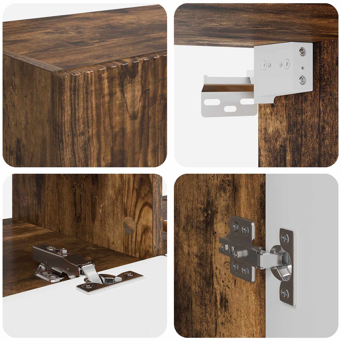TV Wall Cabinet Set 6 pcs Smoked Oak