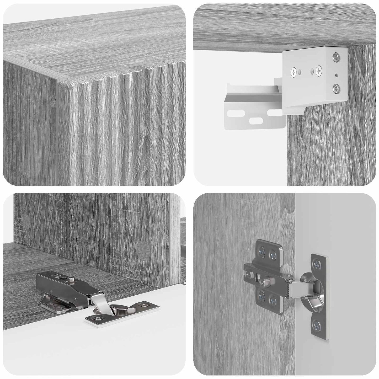 TV Wall Cabinet Set 6 pcs Grey Sonoma