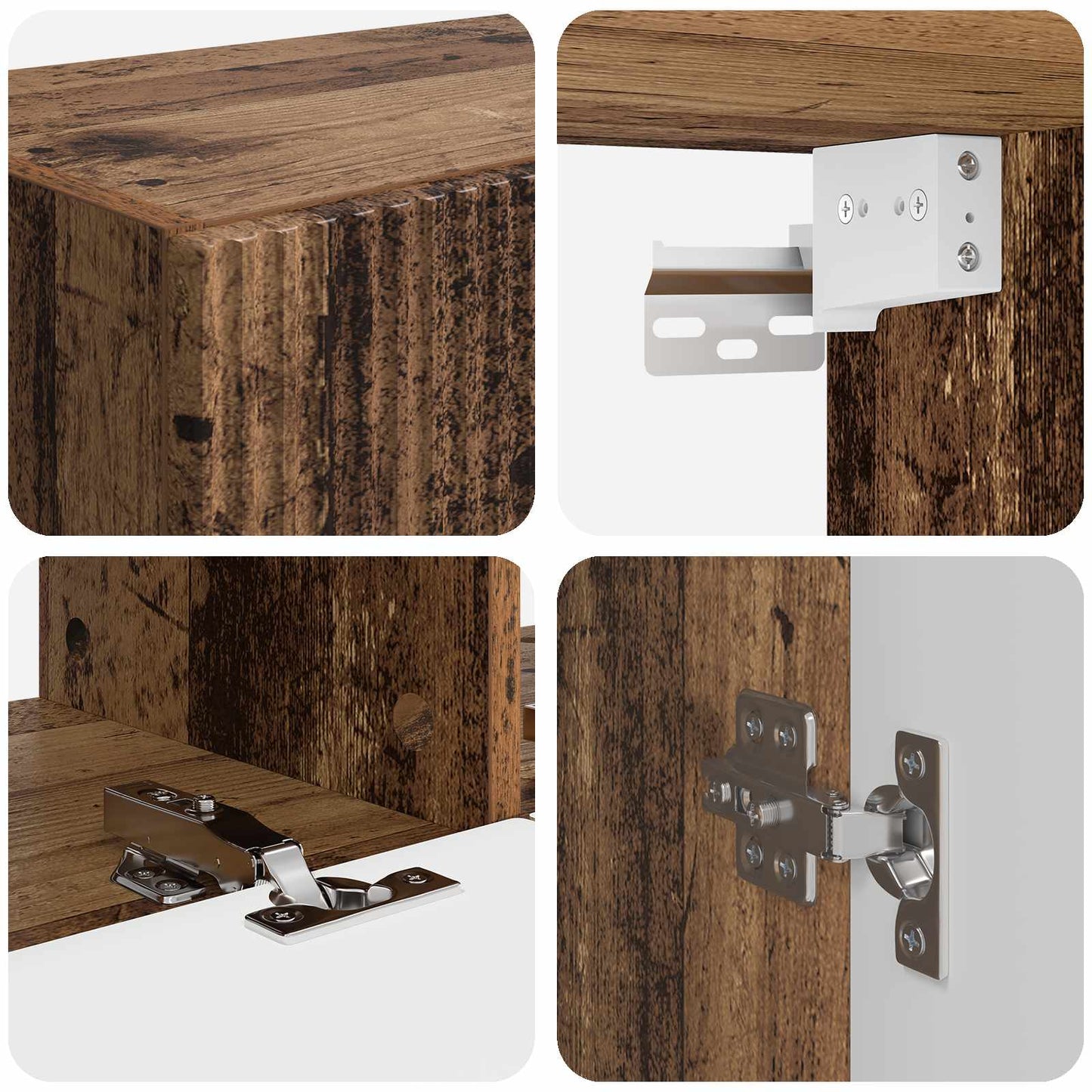 TV Wall Cabinet Set 6 pcs Old Wood