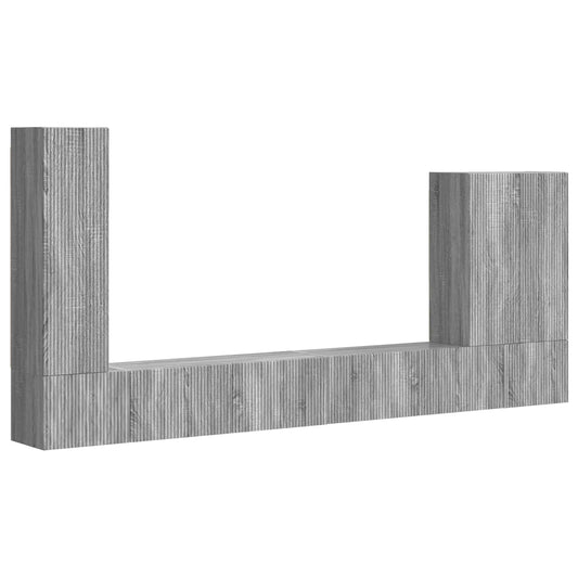 TV Wall Cabinet Set 6 pcs Grey Sonoma