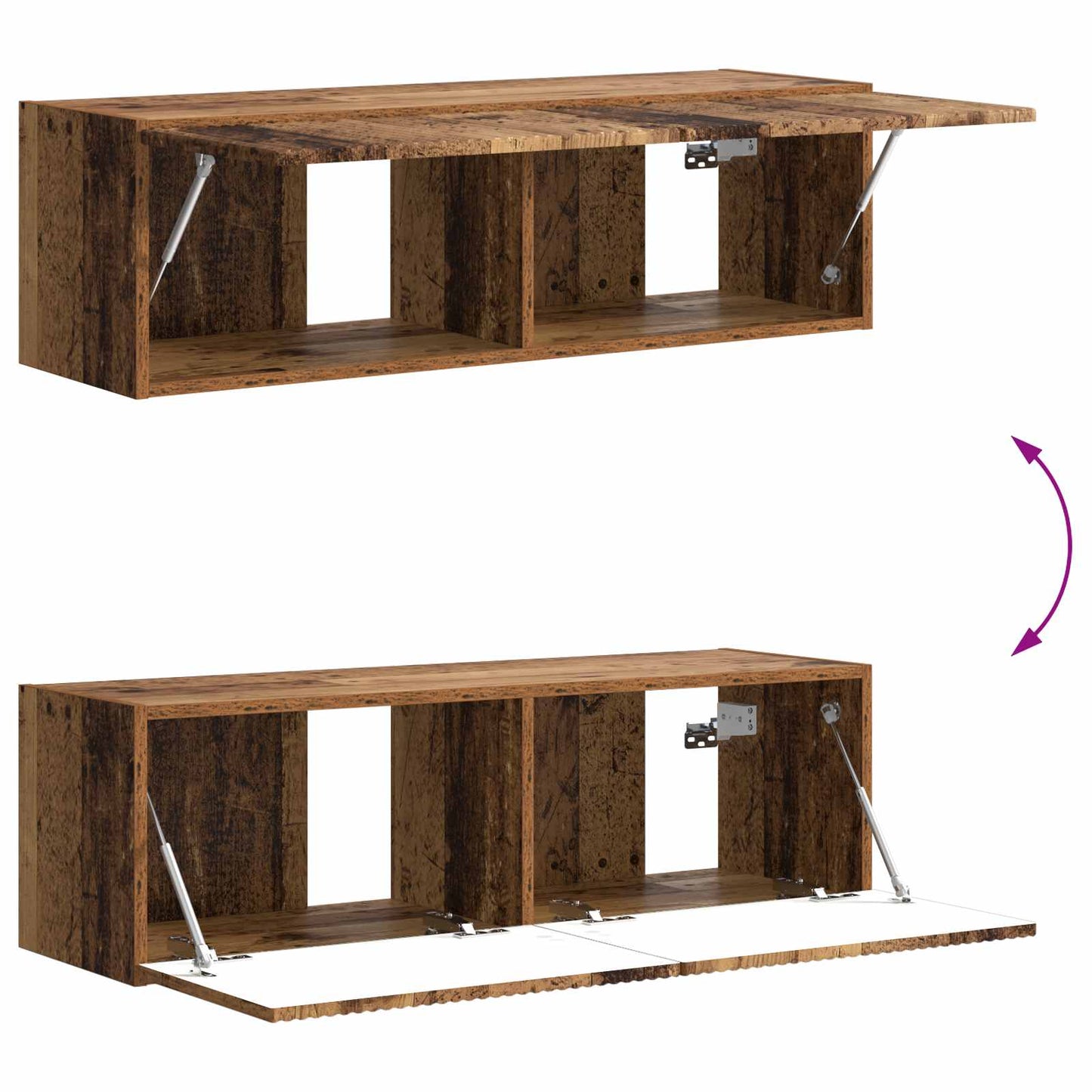 TV Wall Cabinet Set 6 pcs Old Wood