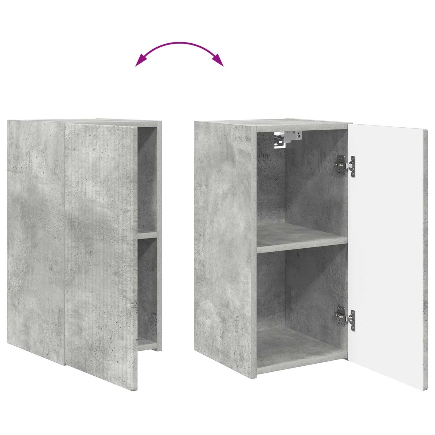 TV Cabinet Set 2 pcs Concrete Grey Engineered Wood