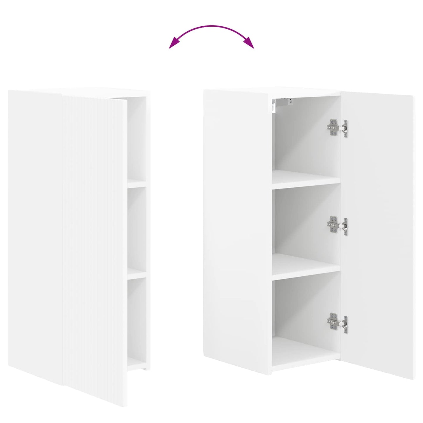 TV Cabinet Set 2 pcs White Engineered Wood