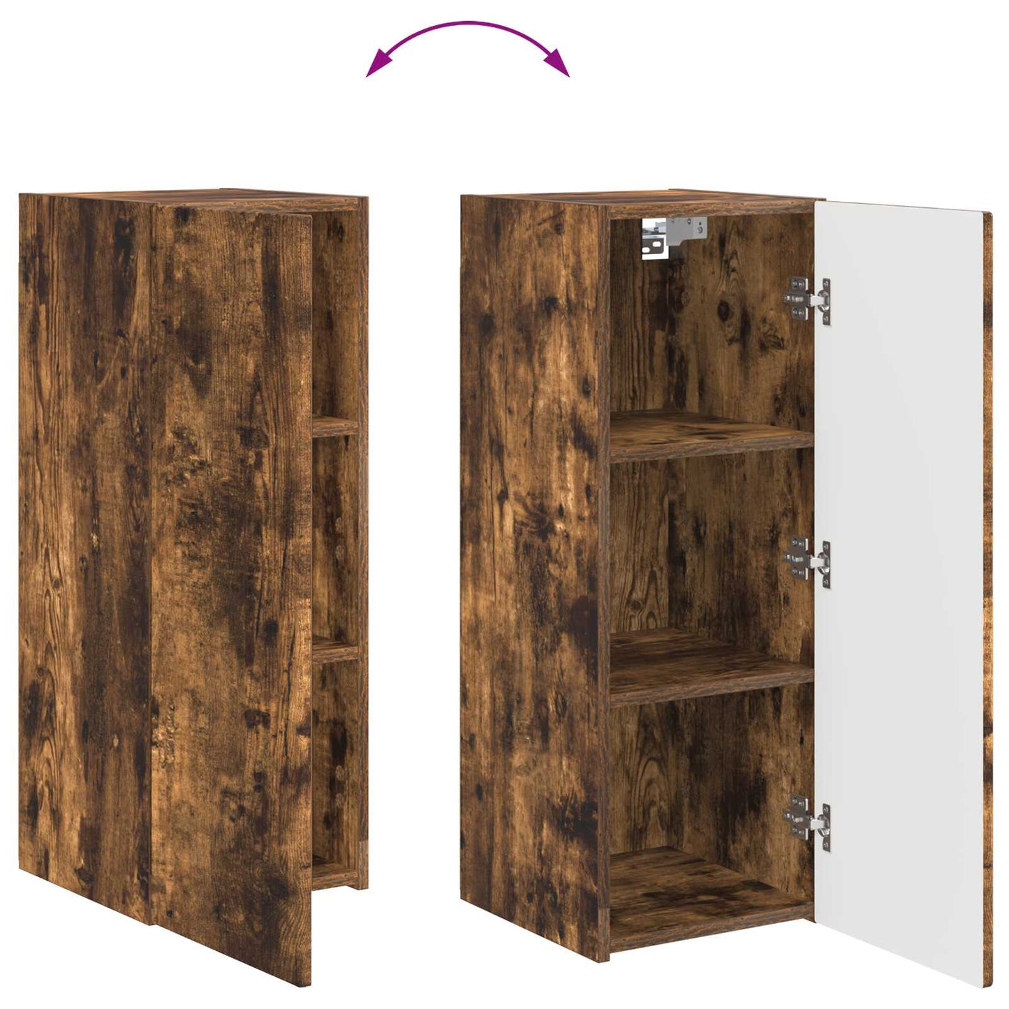 TV Cabinet Set 2 pcs Smoked Oak Engineered Wood