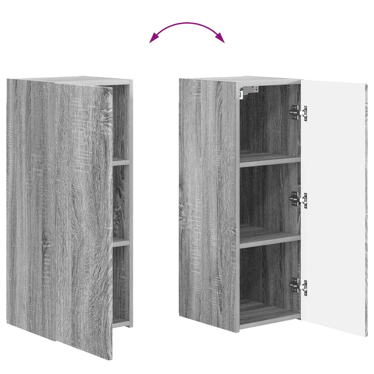 TV Cabinet Set 2 pcs Grey Sonoma Engineered Wood