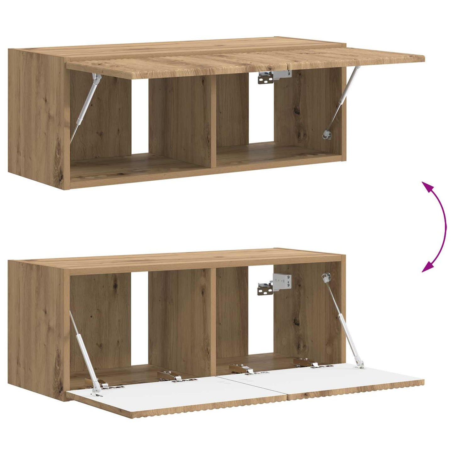 TV Cabinet Set 3 pcs Artisan Oak Engineered Wood