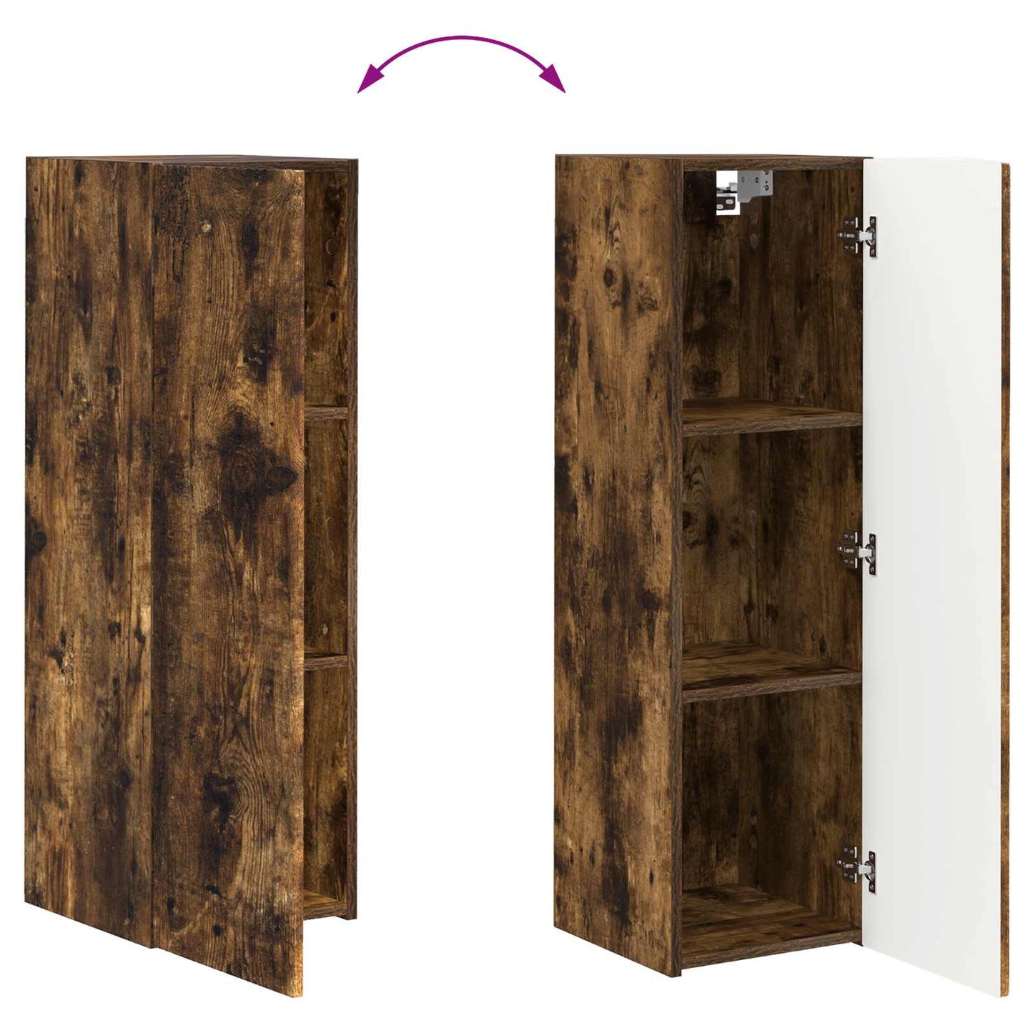 TV Cabinet Set 3 pcs Smoked Oak Engineered Wood
