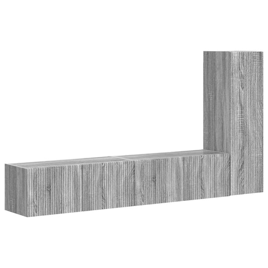 TV Cabinet Set 3 pcs Grey Sonoma Engineered Wood