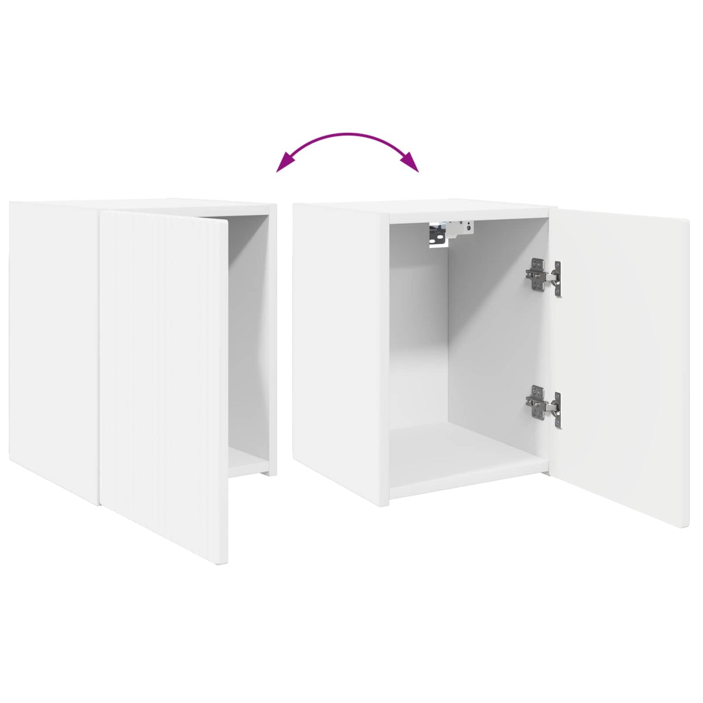 TV Cabinet Set 4 pcs White Engineered Wood