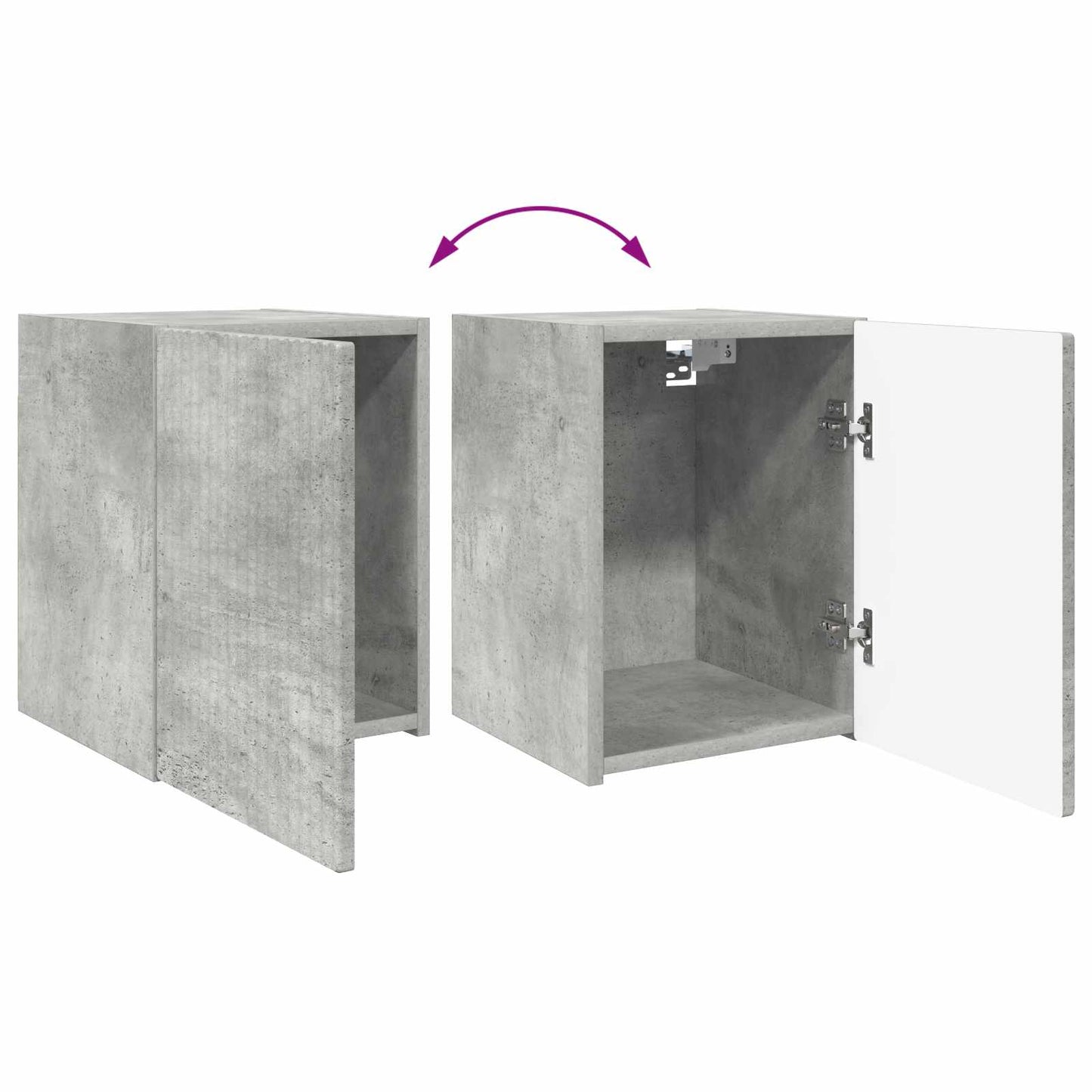 TV Cabinet Set 4 pcs Concrete Grey Engineered Wood