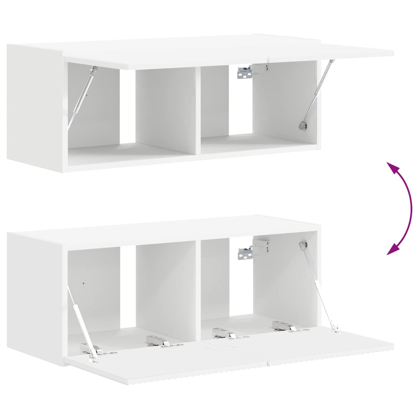 TV Cabinet Set 4 pcs White Engineered Wood