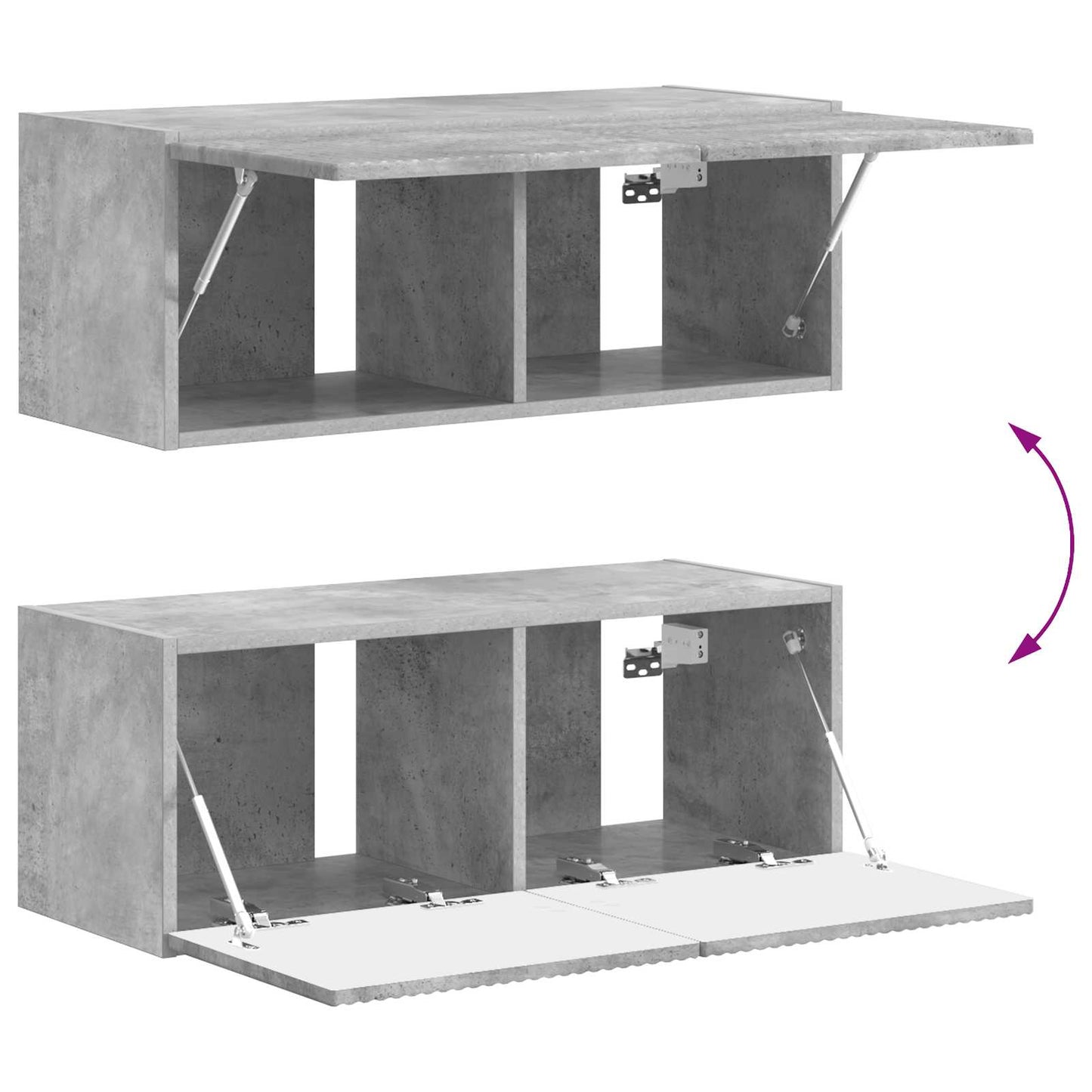 TV Cabinet Set 4 pcs Concrete Grey Engineered Wood