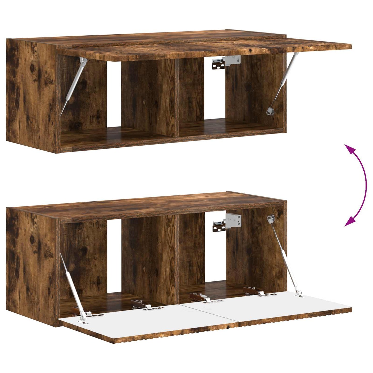 TV Cabinet Set 4 pcs Smoked Oak Engineered Wood
