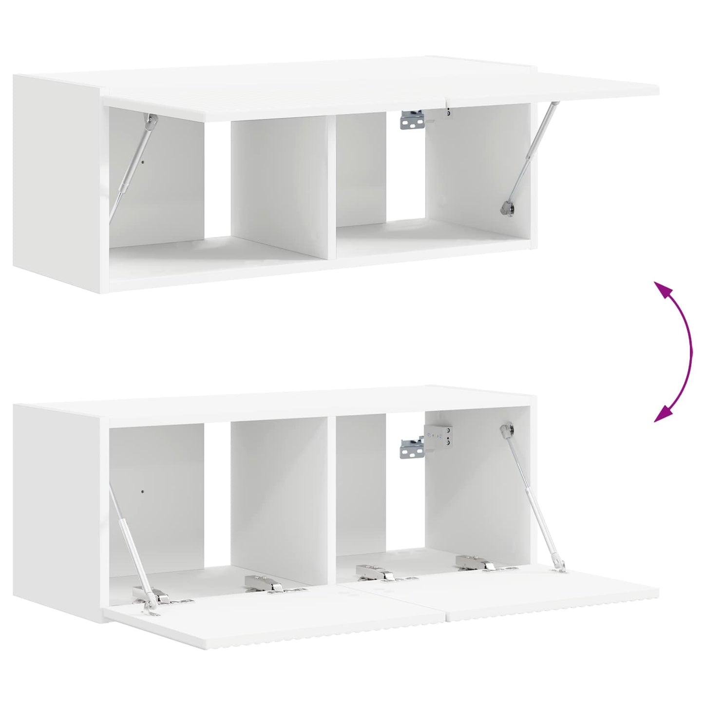 TV Cabinet Set 3 pcs White Engineered Wood