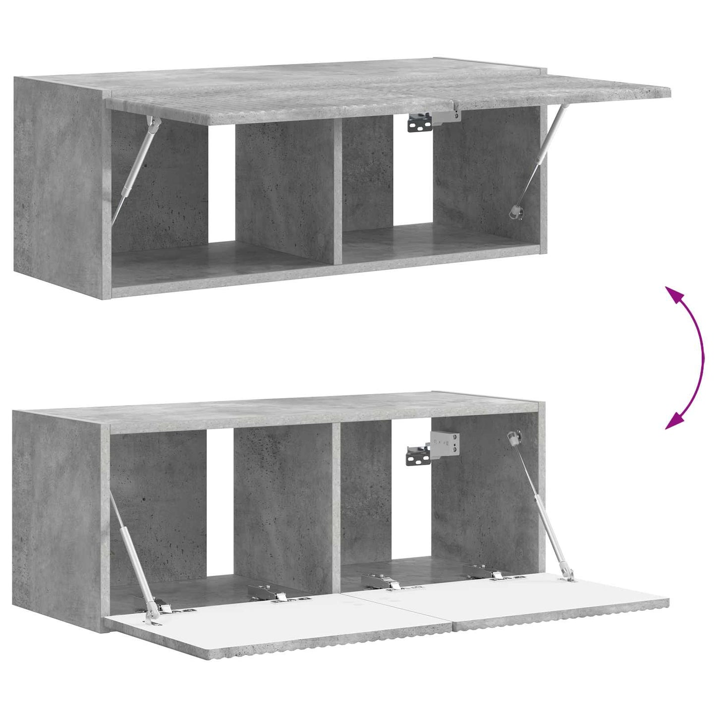 TV Cabinet Set 3 pcs Concrete Grey Engineered Wood