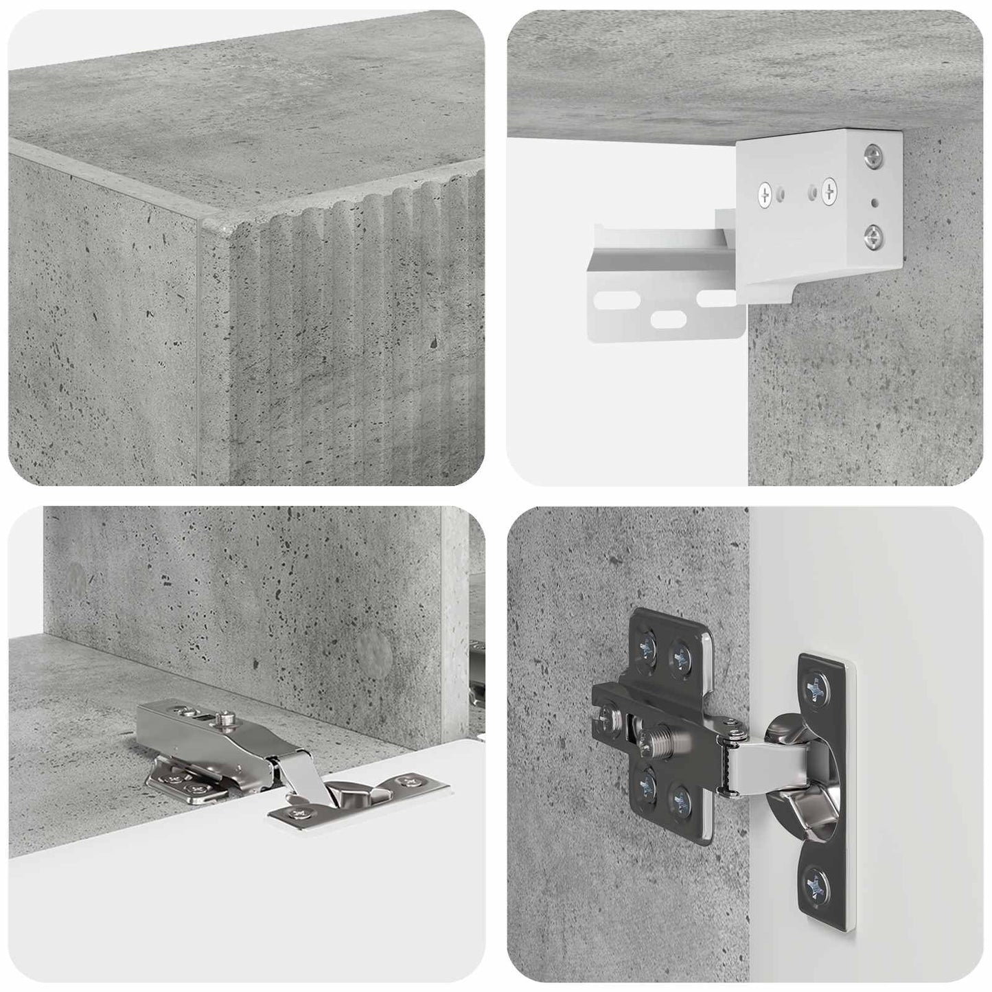 TV Cabinet Set 4 pcs Concrete Grey Engineered Wood