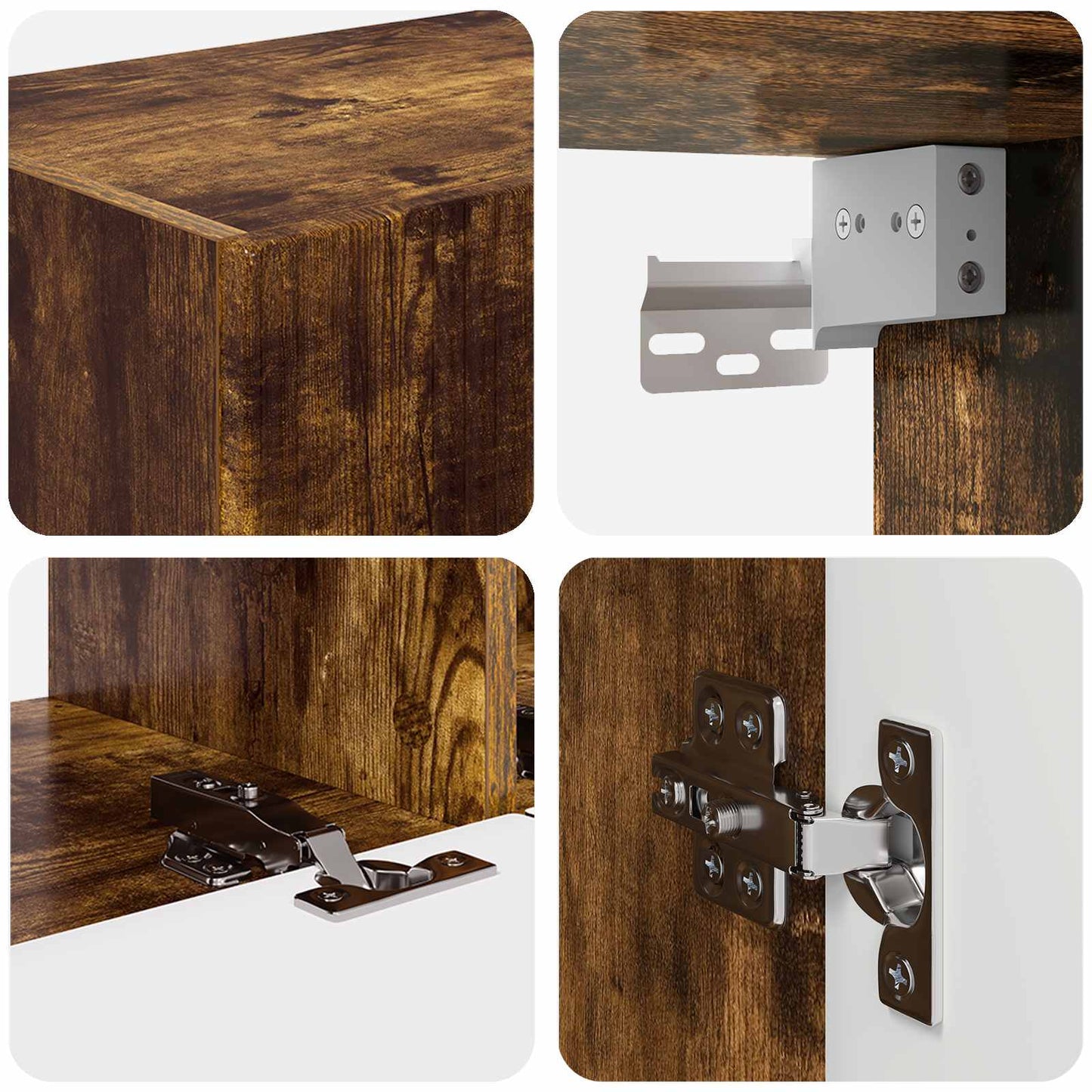 TV Cabinet Set 4 pcs Smoked Oak Engineered Wood