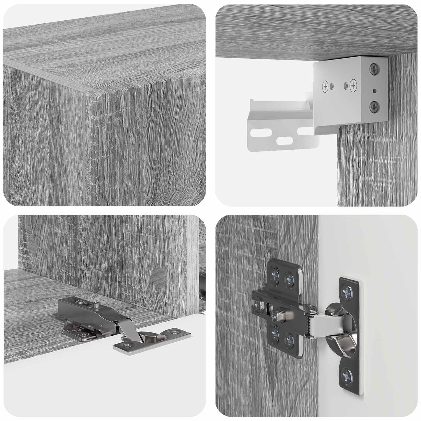 TV Cabinet Set 4 pcs Grey Sonoma Engineered Wood