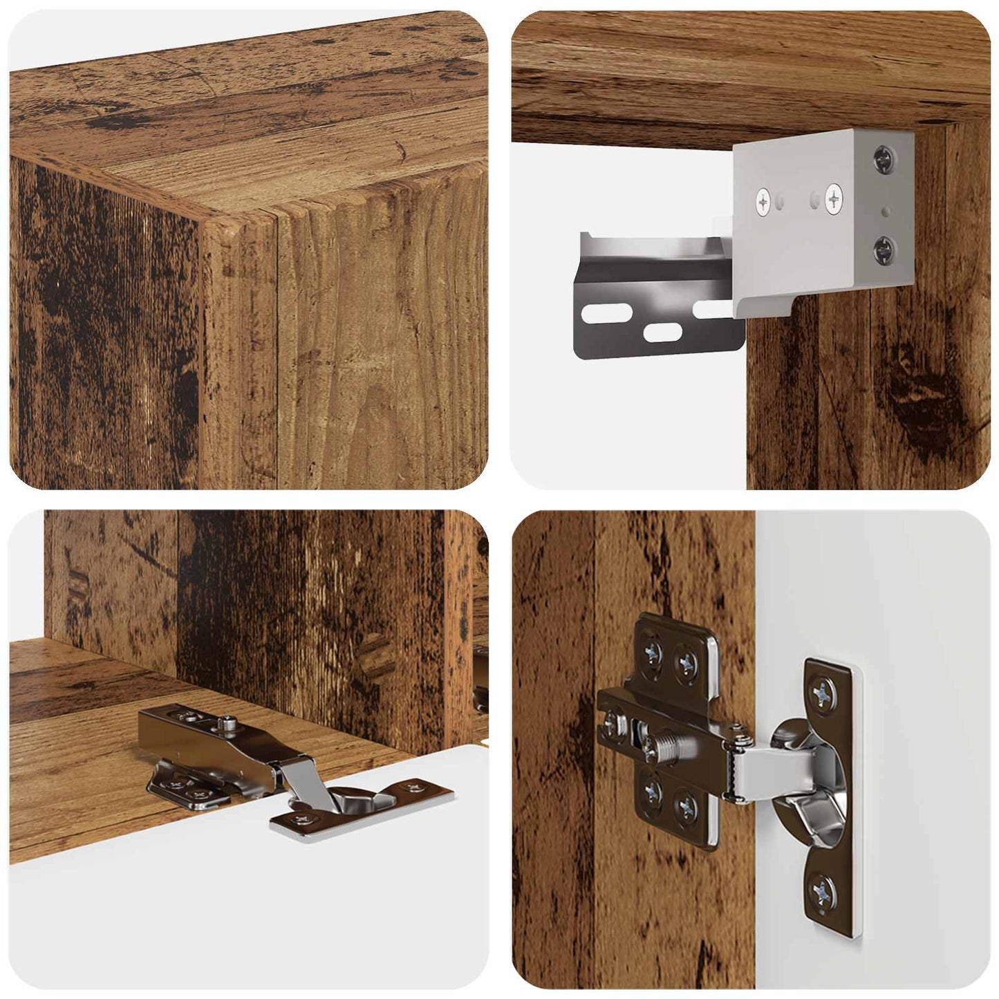 TV Cabinet Set 4 pcs Old Wood Engineered Wood