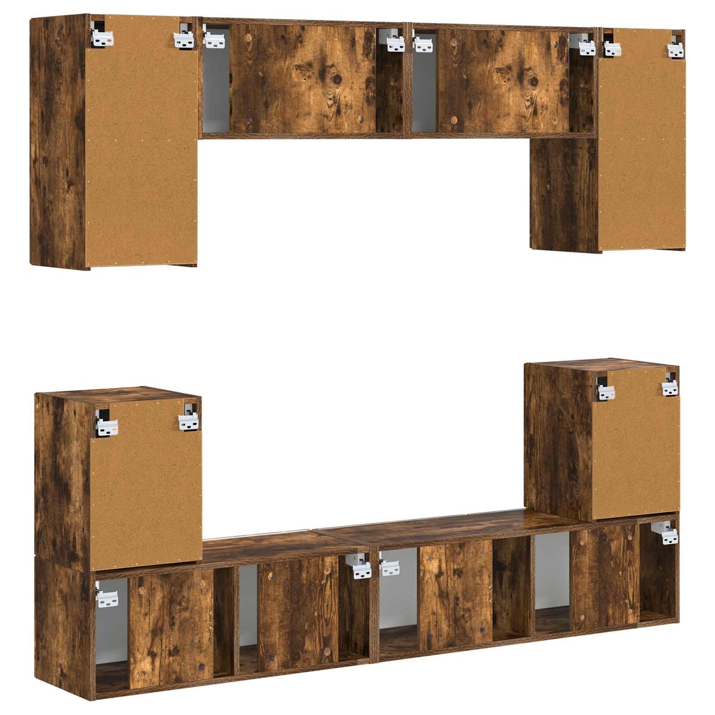 TV Cabinet Set 5 pcs Smoked Oak Engineered Wood