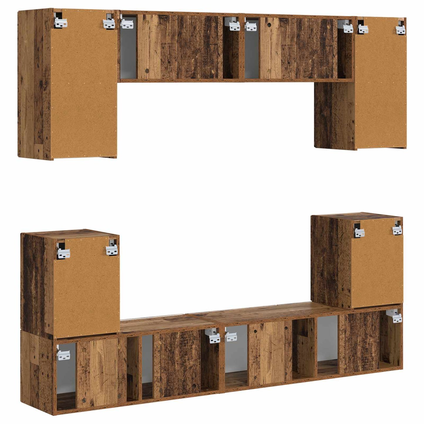 TV Cabinet Set 5 pcs Old Wood Engineered Wood