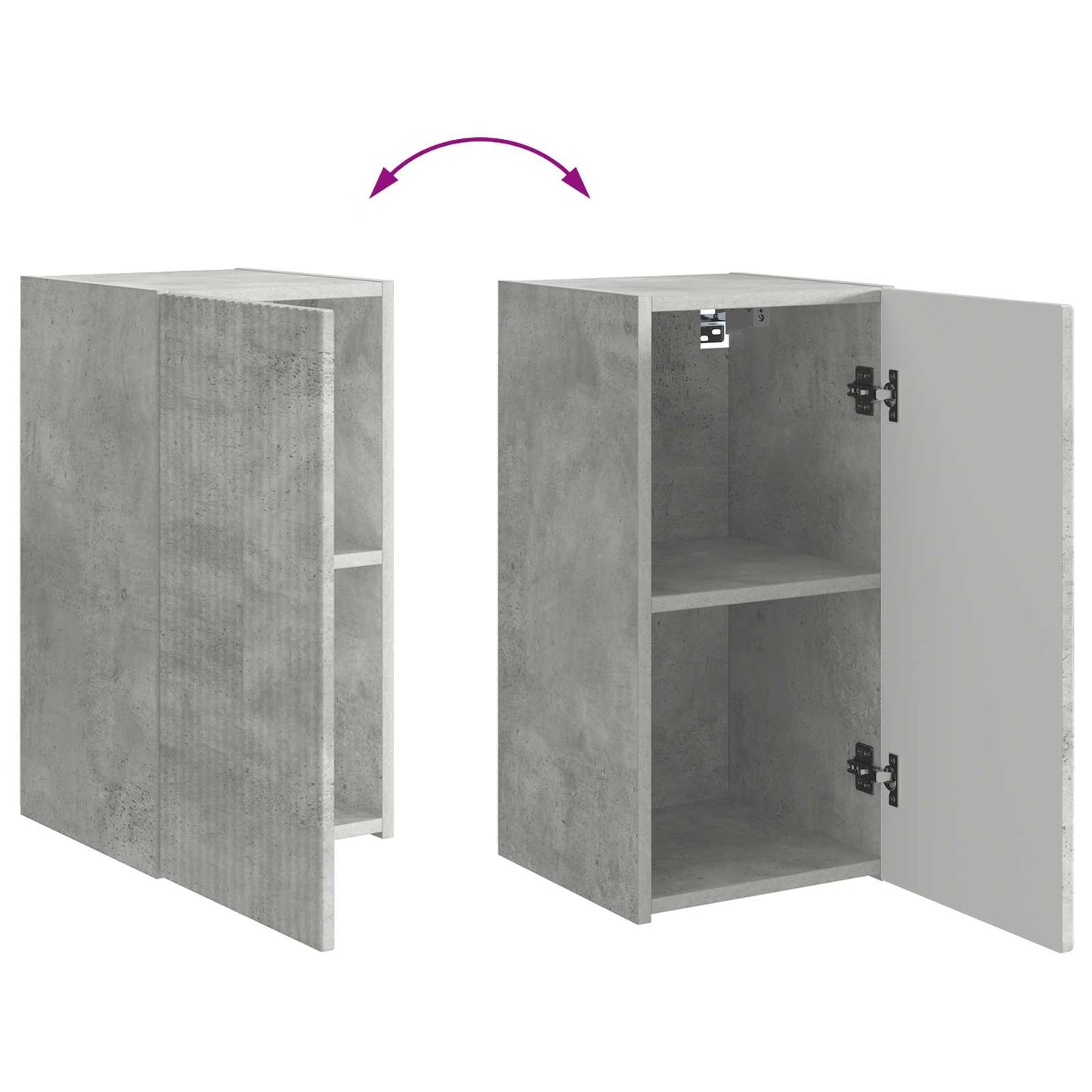 TV Cabinet Set 6 pcs Concrete Grey Engineered Wood
