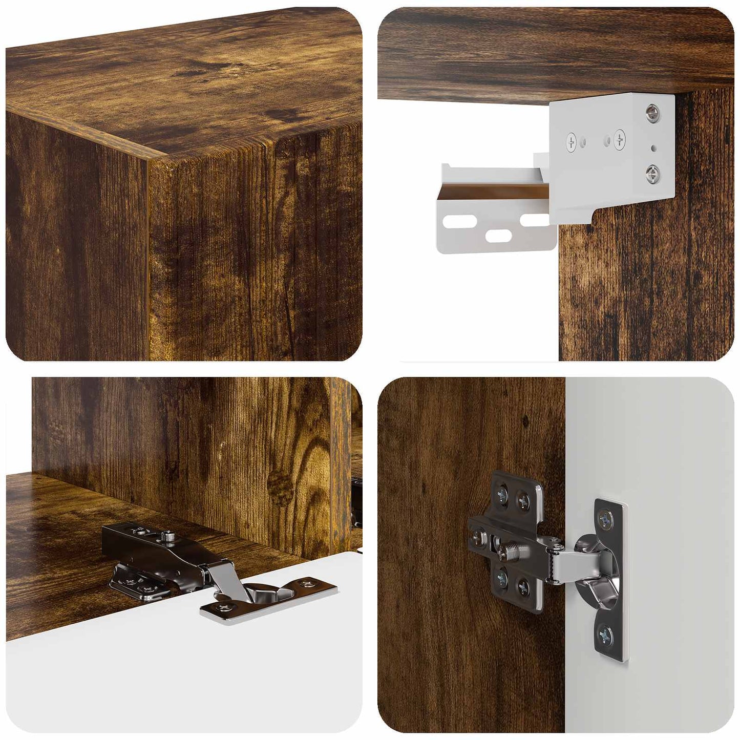 TV Cabinet Set 4 pcs Smoked Oak Engineered Wood