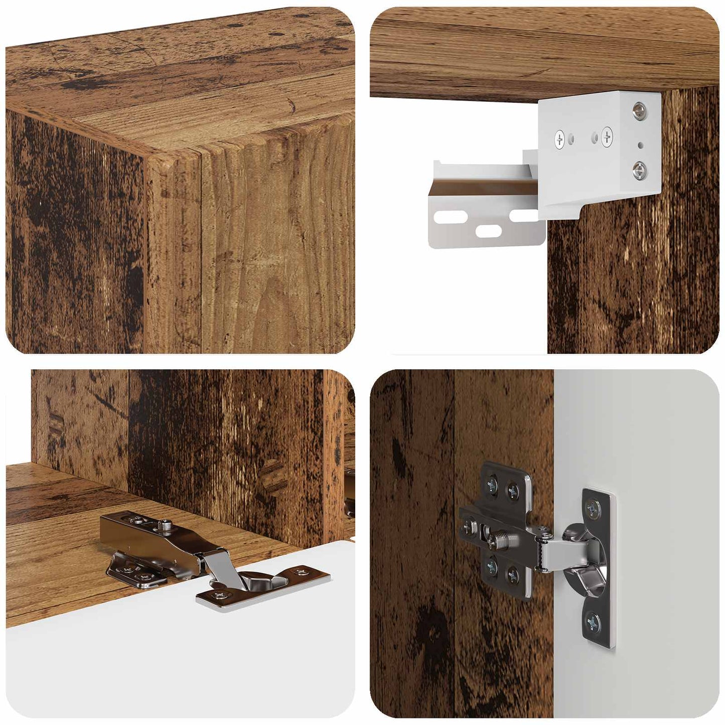 TV Cabinet Set 4 pcs Old Wood Engineered Wood