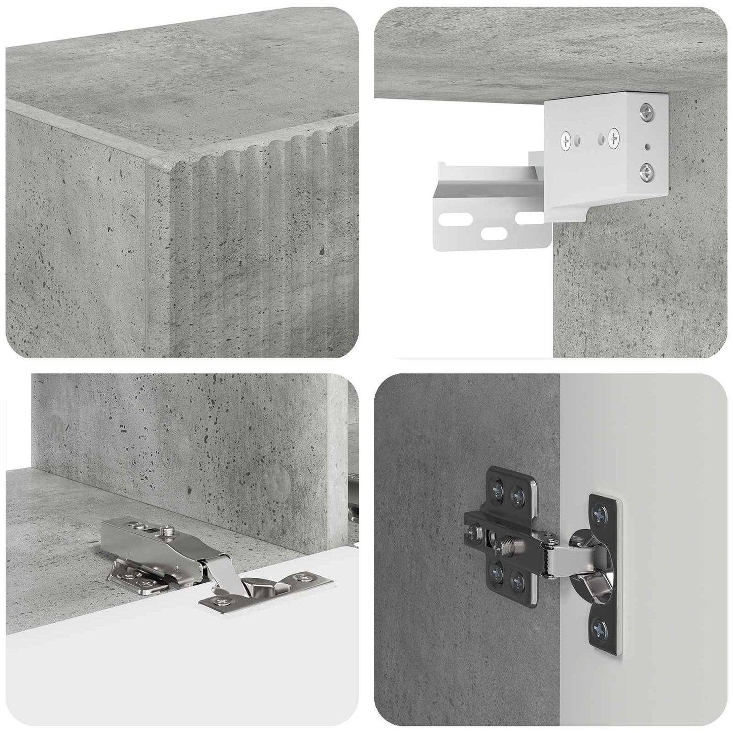 TV Cabinet Set 5 pcs Concrete Grey Engineered Wood