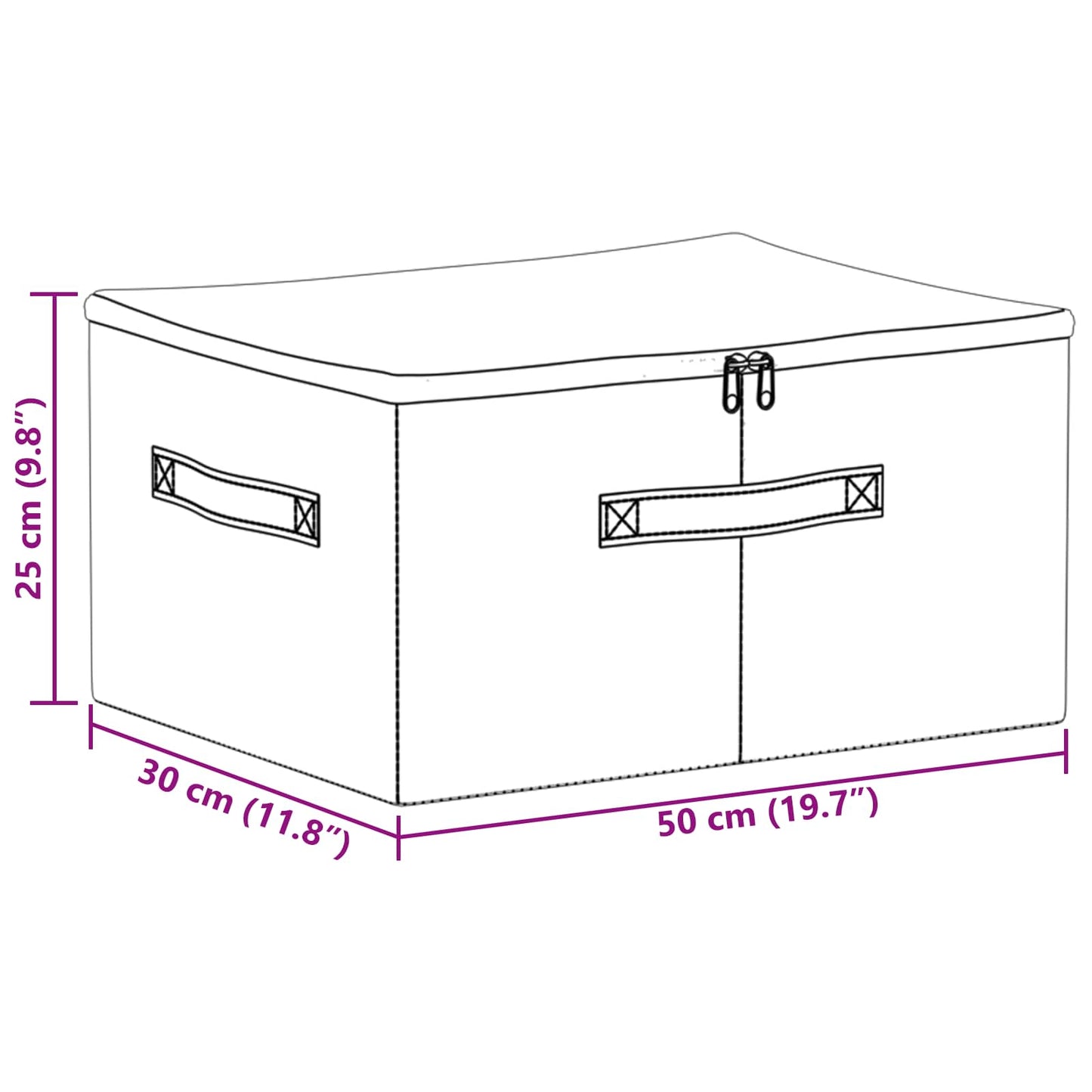 Storage Box 6 pcs Non-woven fabric 50 x 30 x 25 cm 37.5 L Grey