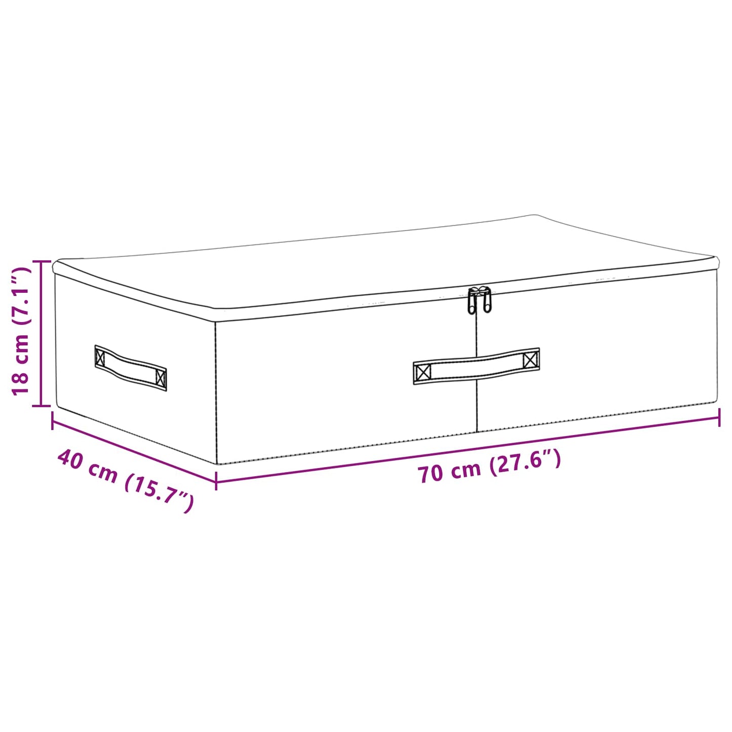 Storage Box 6 pcs Non-woven fabric 70 x 40 x 18 cm 50.4 L Grey