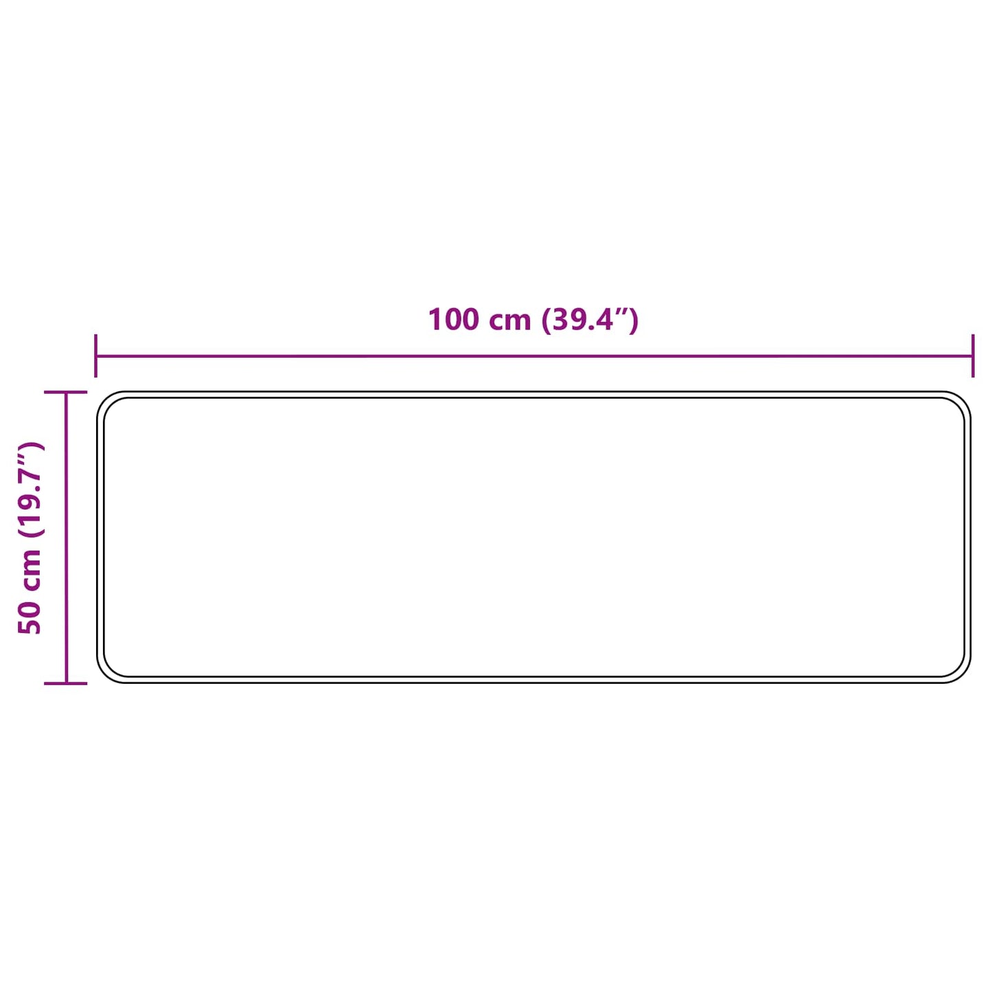 Rug Runner MARSA Cream 50 x 100 cm Polyester and PVC