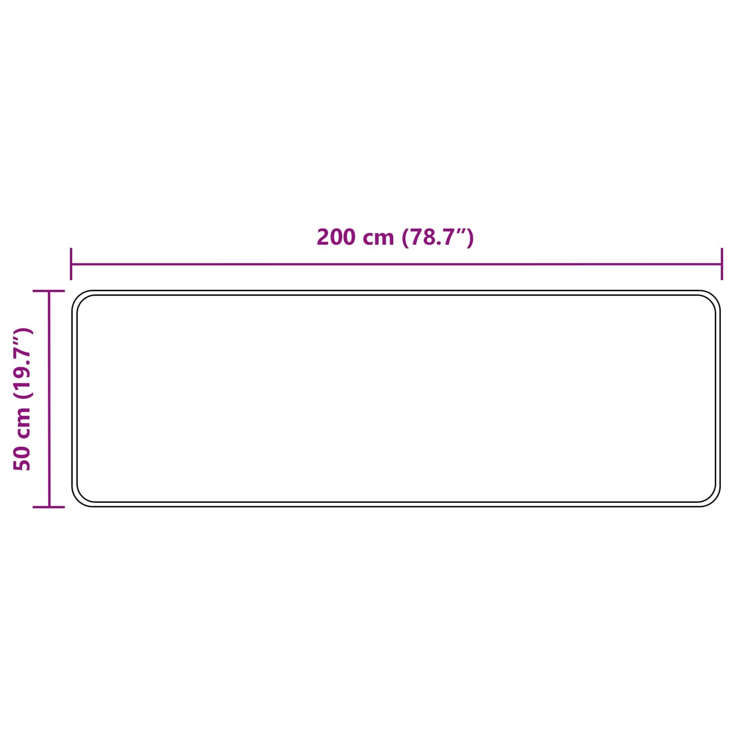 Rug Runner MARSA Cream 50 x 200 cm Polyester and PVC