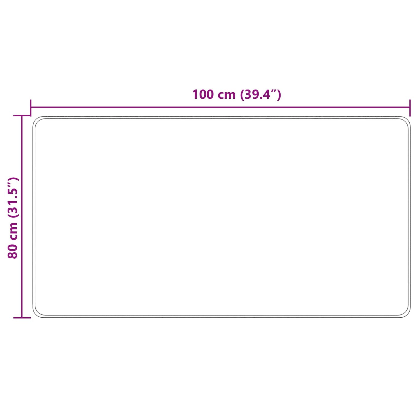 Rug Runner MARSA Cream 80 x 100 cm Polyester and PVC