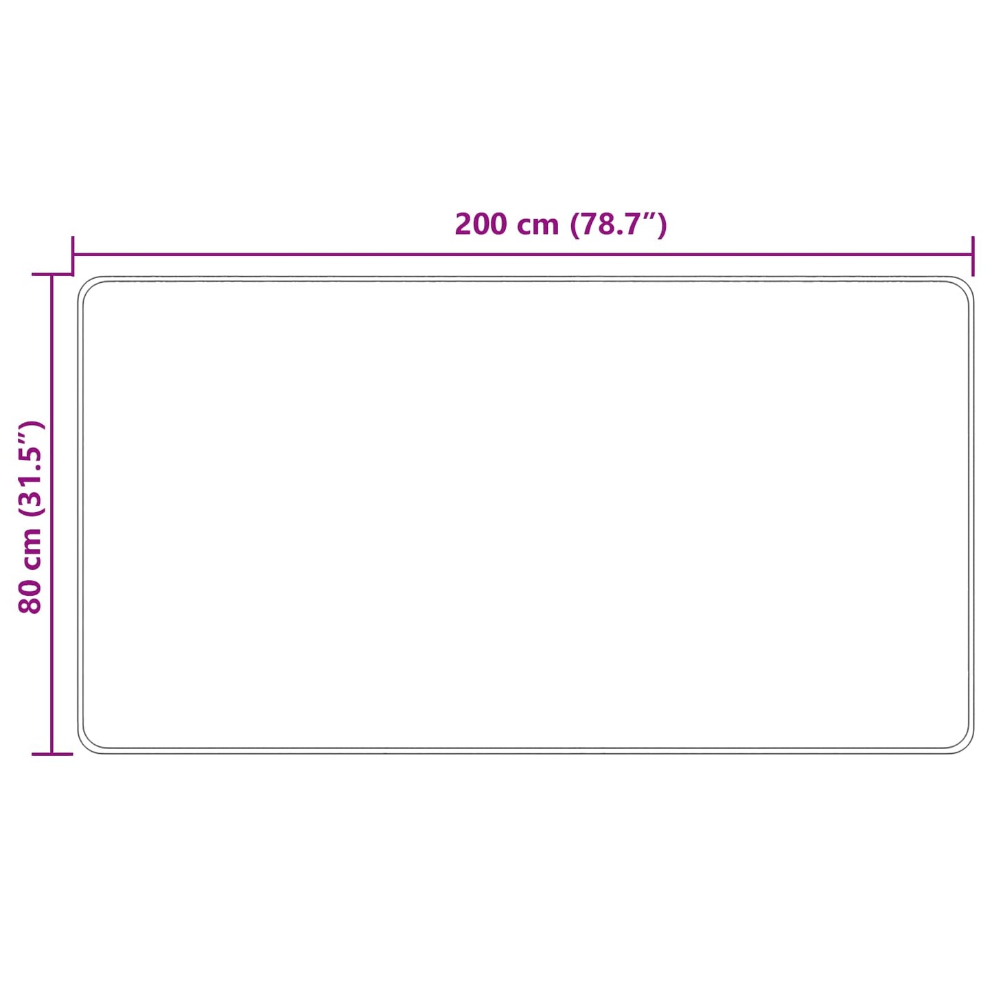 Rug Runner MARSA Cream 80 x 200 cm Polyester and PVC