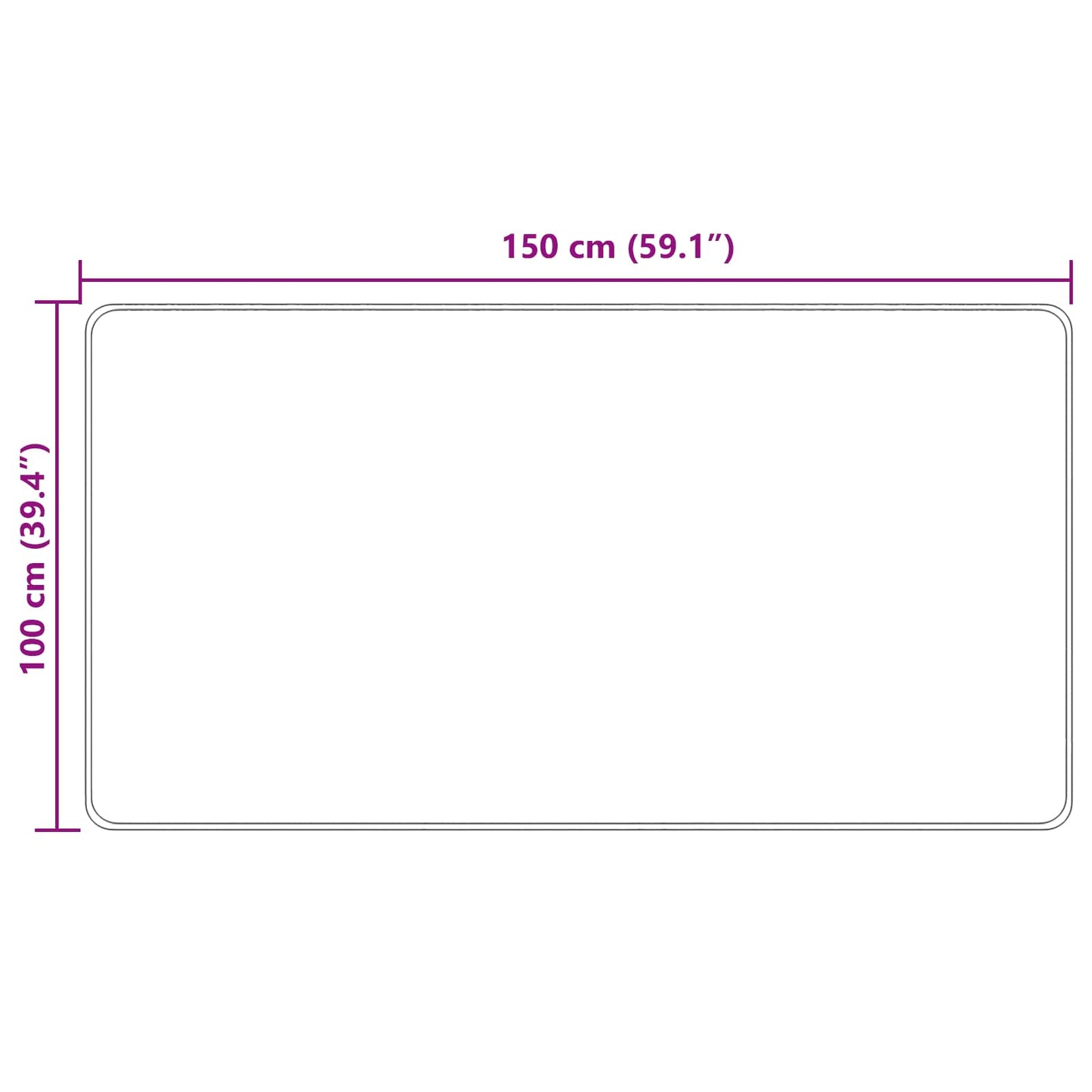 Rug Runner MARSA Cream 100 x 150 cm Polyester and PVC