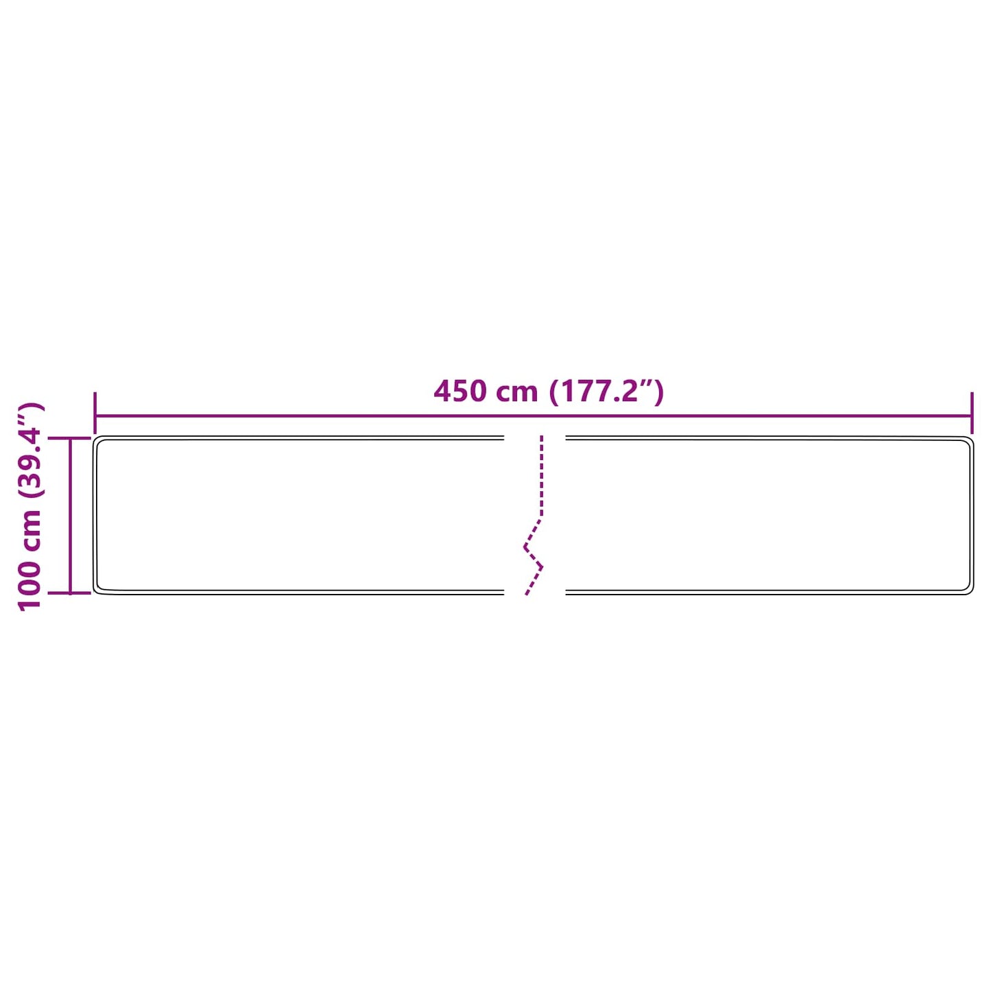 Rug Runner MARSA Cream 100 x 450 cm Polyester and PVC