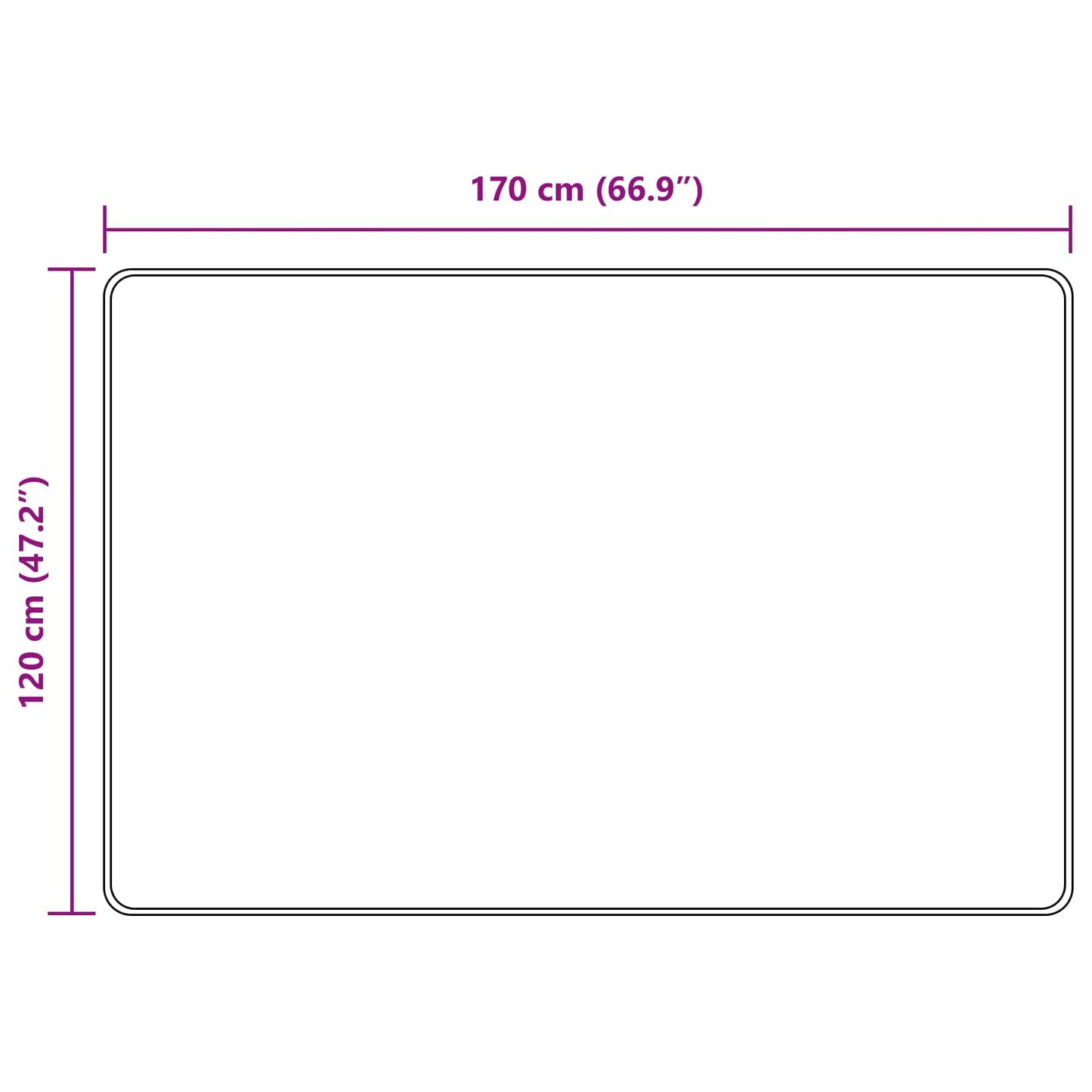 Rug Runner MARSA Cream 120 x 170 cm Polyester and PVC