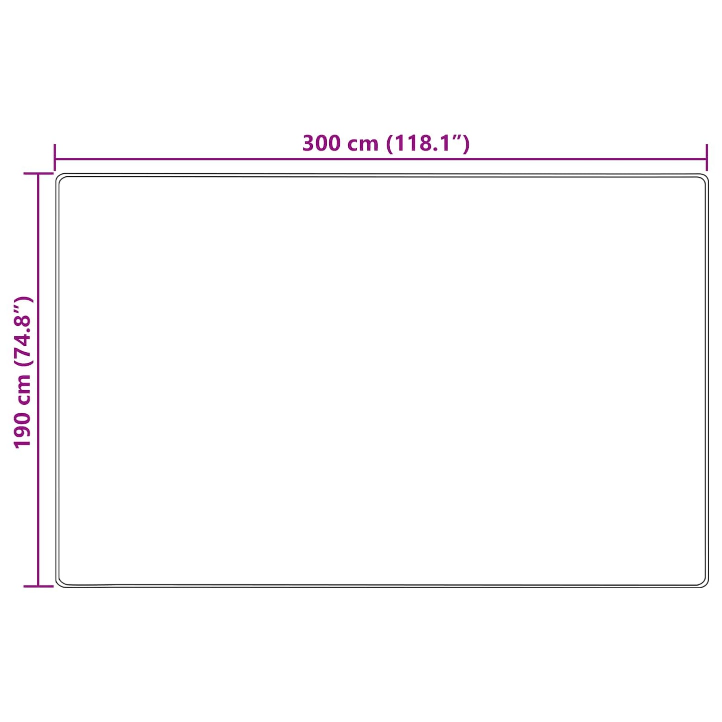 Rug Runner MARSA Cream 190 x 300 cm Polyester and PVC