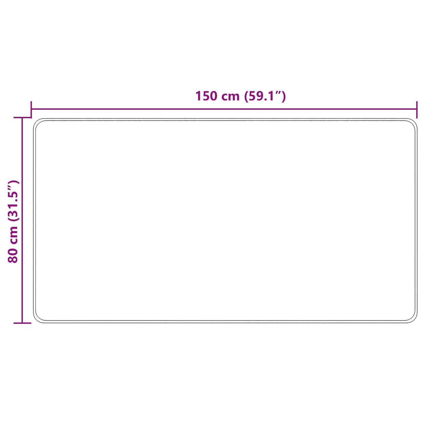 Rug Runner MARSA Beige 80 x 150 cm Polyester and PVC